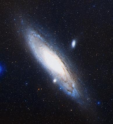
M31 and its satellite galaxies M32 and NGC205